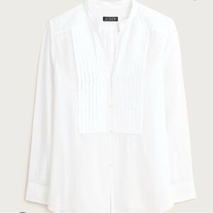 J.Crew Pintuck Button-Down Top – White Cotton Voile Sz. 4 | Style CP977 $98